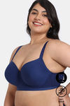 Zivame True Curv Natural Collective Padded Wired 3/4th Coverage Super Support Bra - Blue Depth — thumbnail 3